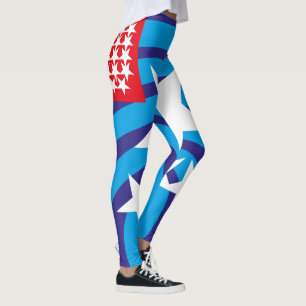 USA FLAG VERS AMERIKCA STARS By Masanser Pixelat Leggings