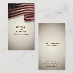 USA Flag Vertical Vintage Background Business Card