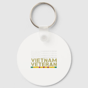 Usa Flag Vietnam Veteran - Old Man Vietnam War Vet Keychain