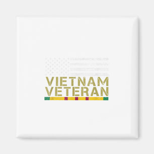 Usa Flag Vietnam Veteran - Old Man Vietnam War Vet Magnet