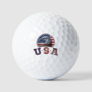 USA Flag Vintage American Eagle American Flag Golf Balls