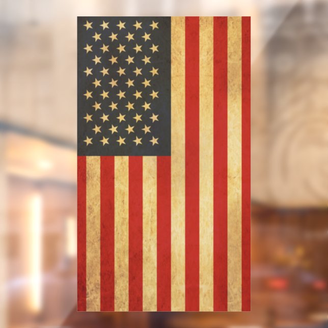 USA Flag Vintage Design Window Cling (Sheet 2)