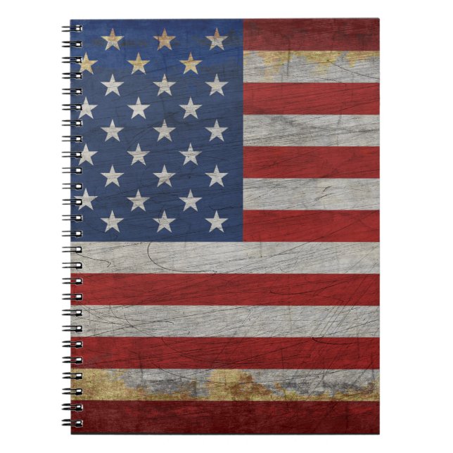 usa flag vintage distressed american flag gift notebook (Front)