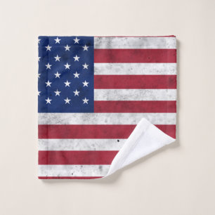 USA flag vintage red white blue America patriotic Wash Cloth