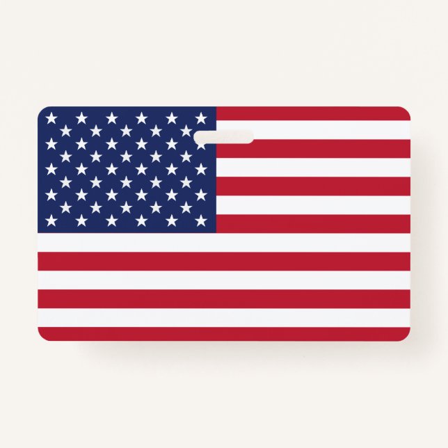 USA Flag Waves High: Symbol of Liberty and Unity Badge (Front)