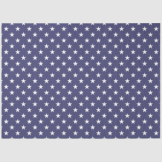 USA Flag White Stars on Flag Blue Tissue Paper