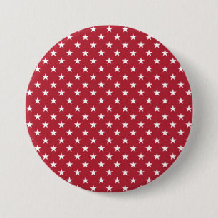 USA Flag White Stars on Flag Red 3 Inch Round Button