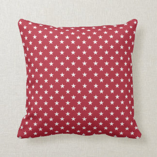 USA Flag White Stars on Flag Red Throw Pillow