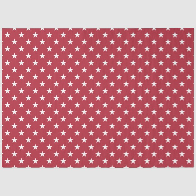 USA Flag White Stars on Flag Red Tissue Paper (Front)
