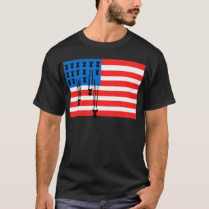 USA Flag with Falling Bombs T-Shirt