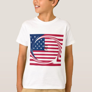 USA flag with God Bless our Home text art design  T-Shirt