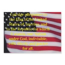 USA flag with pledge magnet