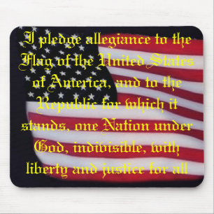 USA flag with pledge mousepad