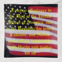 USA flag with pledge