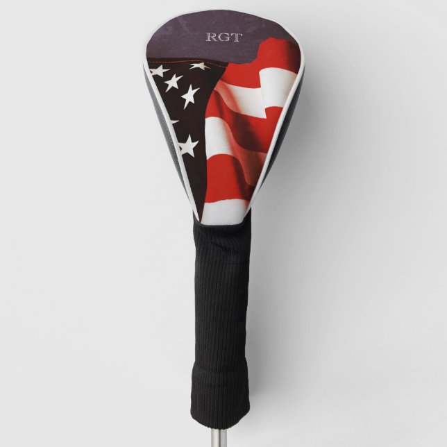 USA flag with text space Golf Head Cover (Front)