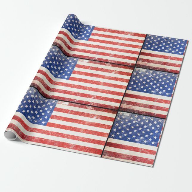 USA Flag Wrapping Paper (Unrolled)