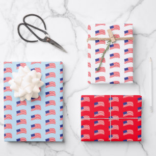 USA Flag Wrapping Paper Sheet