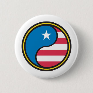 USA Flag Yin Yang 2 Inch Round Button