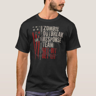 Usa Flag Zombie Outbreak Response Team Get Bit On T-Shirt