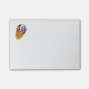USA Flaming Soccer Ball Post-it Notes
