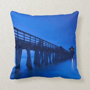 USA, Florida, Gulf Coast, Naples, Naples Pier Throw Pillow