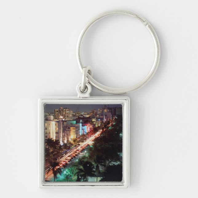 USA, Florida, Miami Beach, Ocean Drive, Art Deco 2 Keychain (Front)