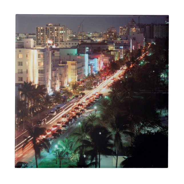 USA, Florida, Miami Beach, Ocean Drive, Art Deco 2 Tile (Front)