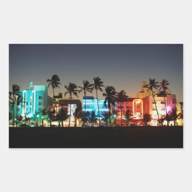 USA, Florida, Miami Beach, Ocean Drive, Art Deco Sticker (Front)