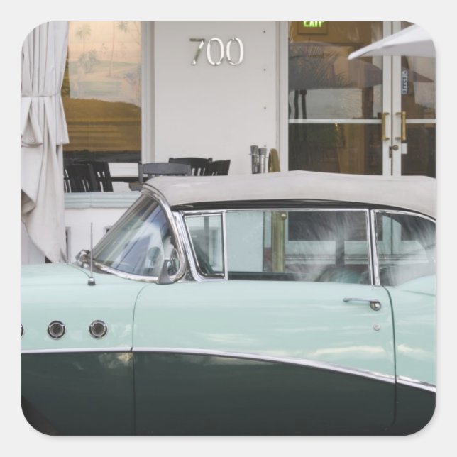 USA, Florida, Miami Beach: South Beach, 1956 Square Sticker (Front)