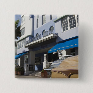 USA, Florida, Miami Beach: South Beach, Art Deco 2 Inch Square Button