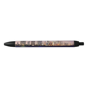 USA, Florida, Miami skyline at dusk 2 Black Ink Pen