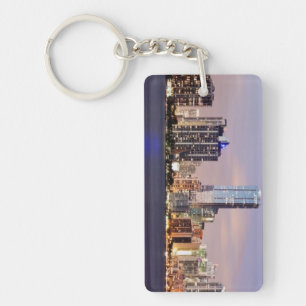 USA, Florida, Miami skyline at dusk 2 Keychain