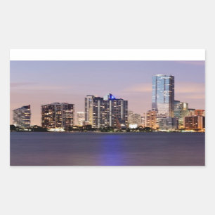 USA, Florida, Miami skyline at dusk 2 Sticker