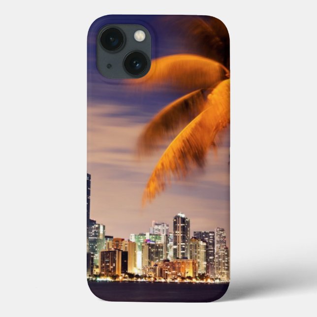 USA, Florida, Miami skyline at dusk Case-Mate iPhone Case (Back)