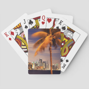 USA, Florida, Miami skyline at dusk Playing Cards
