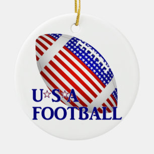 USA Football (1) With Text Ceramic Ornament