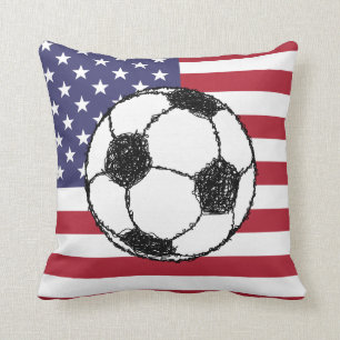 USA Football Sketch Throw Pillow