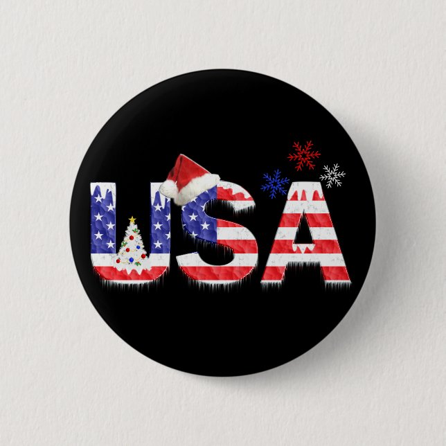 USA for Christmas 2 Inch Round Button (Front)