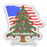 USA Forest Camouflage Christmas<br><div class="desc">* Christmas Camouflage military pattern tree with USA flag. * Several size options * The large size sticker is reusable * Use stickers for crafting, scrap booking, DIY projects, sealing envelopes or decorating. * Insert small sticker size into mailed letter or greeting card as a nice surprise. * Add text,...</div>