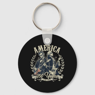 Usa Founding Father Abe Lincoln Playing Guitar Keychain