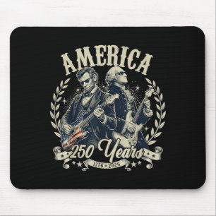 Usa Founding Father Abe Lincoln Playing Guitar Mouse Pad