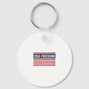 USA Freedom Patriotic Flag Style Vector Design_1 Keychain