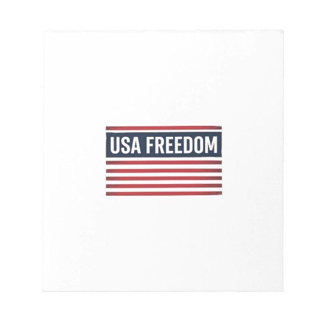 USA Freedom Patriotic Flag Style Vector Design_1 Notepad (Front)