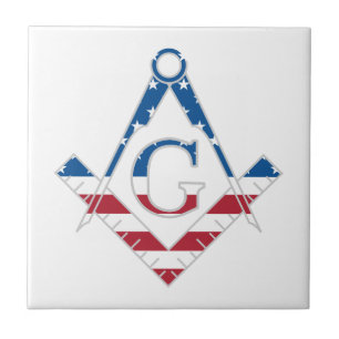 USA Freemasonic symbol Tile