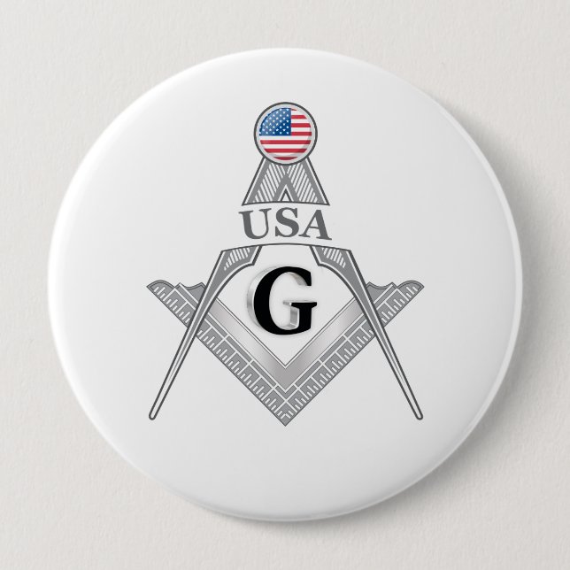 USA freemasonry sign 4 Inch Round Button (Front)