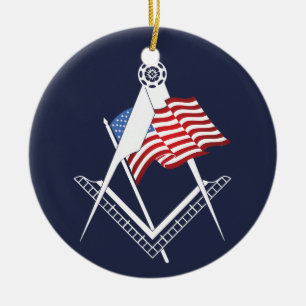 USA freemasonry symbol Ceramic Ornament