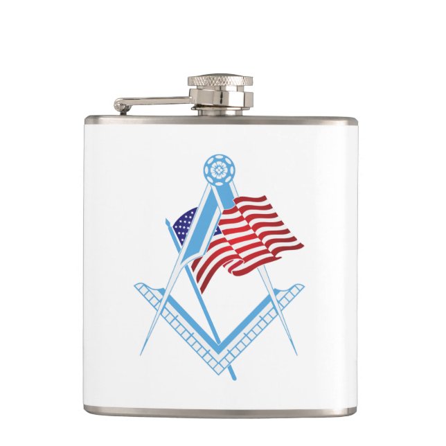 USA freemasonry symbol Hip Flask (Front)