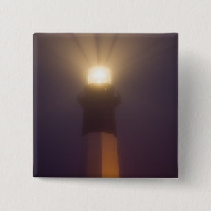USA; Georgia; Savannah. Tybee Island Lighthouse 2 Inch Square Button