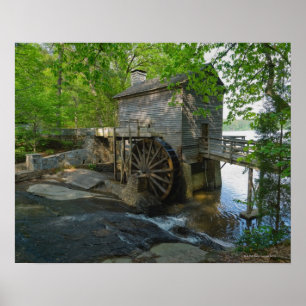 USA, Georgia, Stone Mountain, Watermill in trees Poster