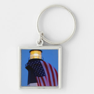 USA, Georgia, Tybee Island, Flag Flying 2 Keychain